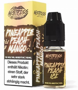 Mistress Vape Juice Pineapple Peach Mango 10mg Nic Salt Liquid