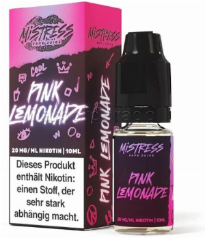 Mistress Vape Juice Pink Lemonade 20mg Nic Salt Liquid