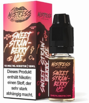 Mistress Vape Juice Sweet Strawberry Ice 10mg Nic Salt Liquid