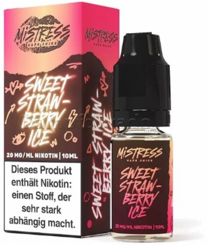 Mistress Vape Juice Sweet Strawberry Ice 20mg Nic Salt Liquid