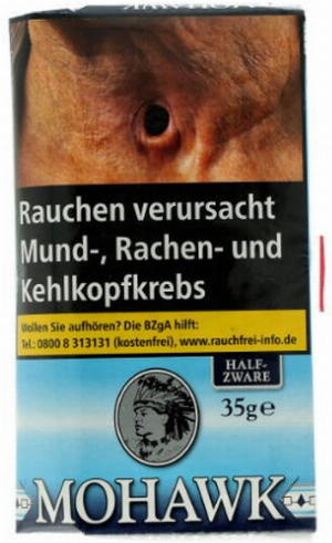 Mohawk Tabak Blue Halfzware 30g Päckchen Feinschnitt