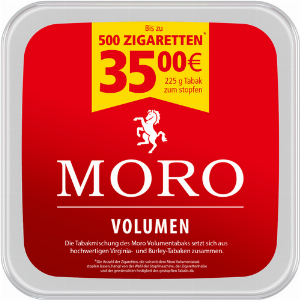 Moro Rot Volumentabak 225g Dose