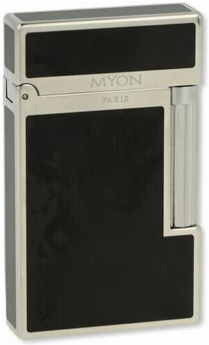 Myon Zigarrenfeuerzeug Schwarz / Chrome Brass Softflame