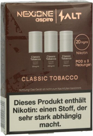 Nexione Aspire/Salt Classic Tobacco Pods 20mg 3 x 1,2ml