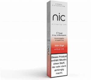 Nic Vape Einweg E-Shisha 500 Apple Ice 20 mg Nikotin
