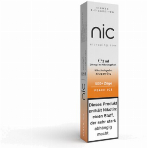 Nic Vape Einweg E-Shisha 500 Peach Ice 20 mg Nikotin