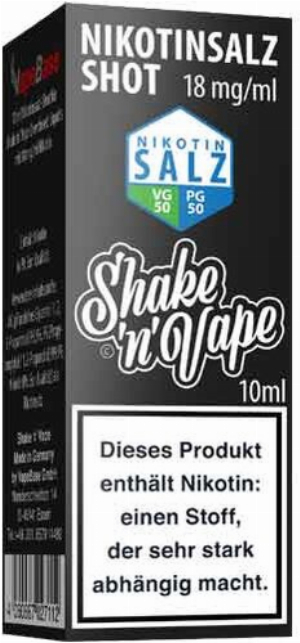 Nikoliquids Nikotinsalz Shot Shake n Vape 18mg