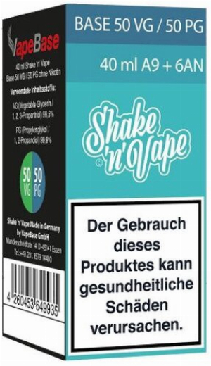 Nikoliquids Shake n Vape Grundbase 50/50 Türkis 40ml A9 + 6AN für 9mg