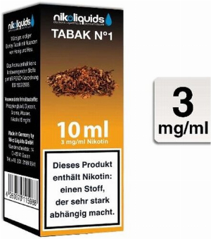 Nikoliquids Tabak No 1 Liquid mit 3 mg Nikotin