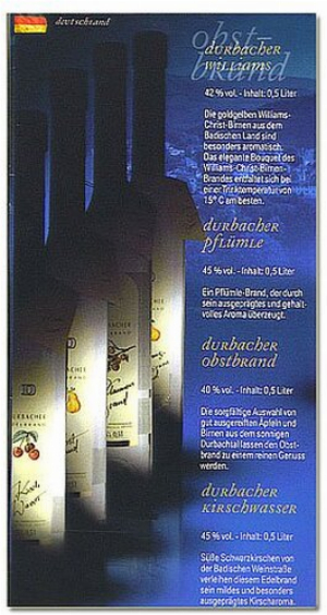 Obstbrand Durbacher Kirschwasser Spirituosen