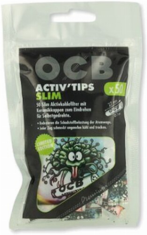 OCB Activ Tips Slim Limited Edition Grünkohl 7mm Filter 50 Stk.
