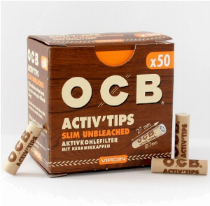OCB Activ Tips Slim Unbleached 7mm 50Stk.
