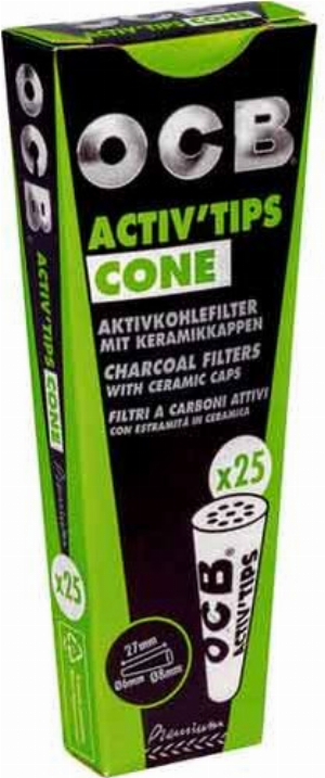 OCB Aktiv Tips Filter Konisch 25Stk.
