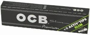 OCB Schwarz Premium long slim + Activ Tips 7mm (32 Blatt + 8 Tips)