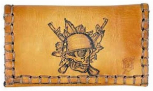 Original MR Drehertasche Leder braun Skull