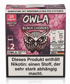 OWLA Black Cherries Prefilled Pod 2x2ml 20mg