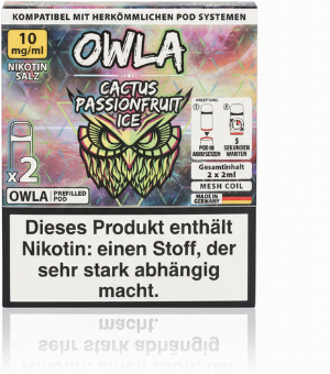 OWLA Cactus Passionfruit Ice Prefilled Pod 2x2ml 10mg