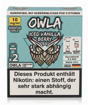 OWLA Iced Vanilla Berry Prefilled Pod 2x2ml 10mg