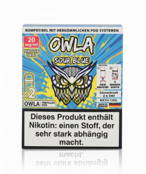 OWLA Sour Blue Prefilled Pod 2x2ml 20mg