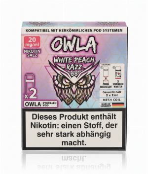 OWLA White Peach Razz Prefilled Pod 2x2ml 20mg