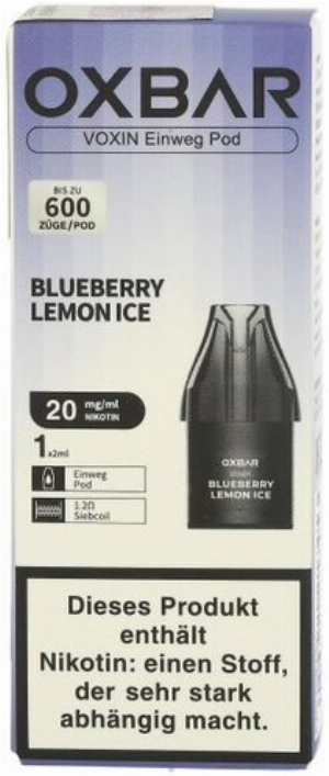 Oxbar Voxin Einweg Pod Blueberry Lemon Ice 1x2ml 20mg