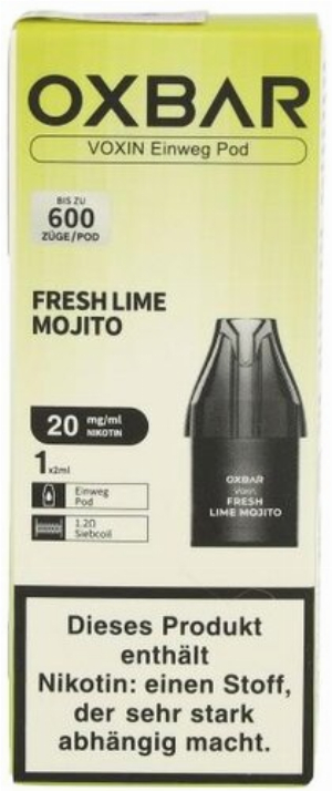 Oxbar Voxin Einweg Pod Fresh Lime Mojito 1x2ml 20mg