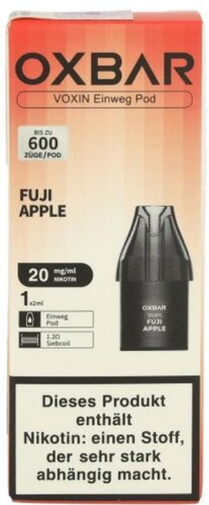 Oxbar Voxin Einweg Pod Fuji Apple 1x2ml 20mg