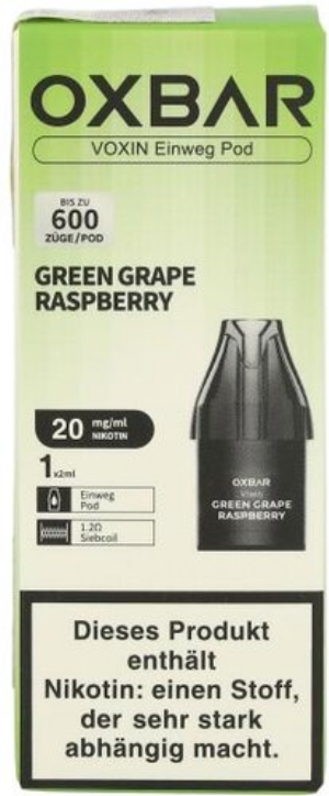 Oxbar Voxin Einweg Pod Green Grape Raspberry 1x2ml 20mg