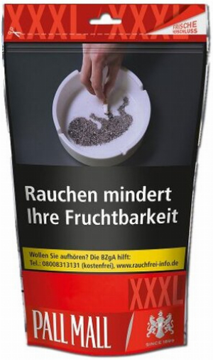 Pall Mall Red XXXL 105g Zip Beutel Volumentabak (Artikel wird nicht mehr hergestellt)