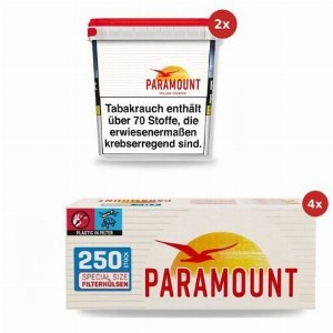 Paramount Sparpaket ( 2 x Paramount Giga Box 220g ) + ( 4 x Paramount Special Size Zigarettenhülsen 250 Stück )