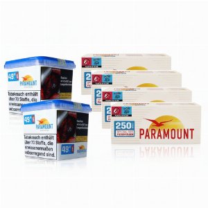 Paramount Blue Sparpaket ( 2 x Paramount Blue Giga Box 220g ) + ( 4 x Paramount Special Size Zigarettenhülsen 250 Stück )