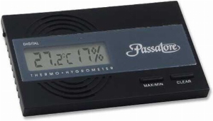 Passatore Digital Hygro/Thermometer schwarz mit Fuß