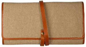 Passatore Pfeifen-Rollbeutel Canvas-Leder cognac 2er