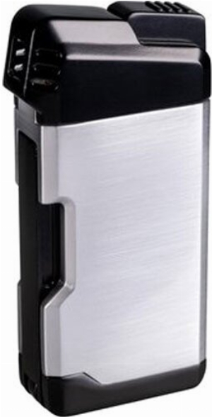 Passatore Pfeifenfeuerzeug Henry chrom satin/schwarz