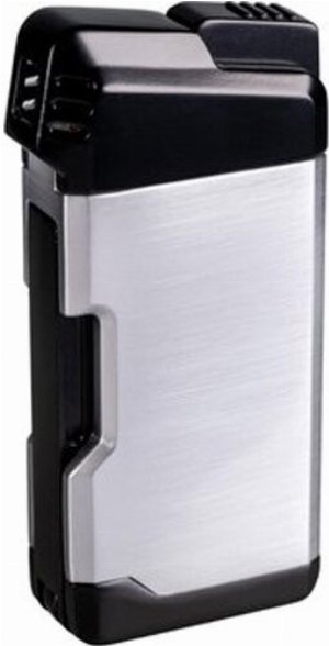 Passatore Pfeifenfeuerzeug Henry chrom satin/schwarz