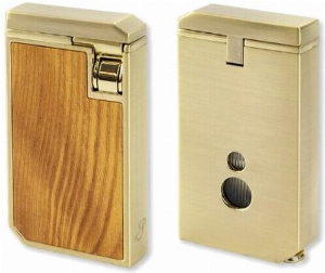 Passatore Zigarrenfeuerzeug 2er Jetflame Sinclair Gold/Holzdesign