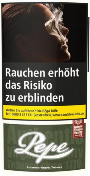 Pepe Tabak ohne Zusatzstoffe Virginia Dark Green Feinschnitt 30g Päckchen