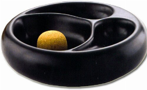 Pfeifenascher Keramik rund schwarz 2 Ablagen 16,5 cm