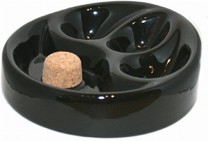 Pfeifenascher Keramik rund schwarz 3 Ablagen 17cm