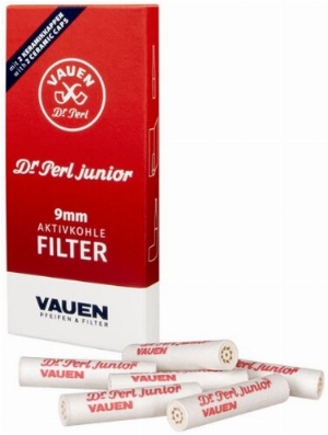 Pfeifenfilter Dr Perl junior 9 mm  Aktivkohlefilter 10 Stück