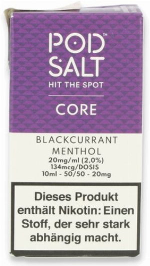 POD Salt Core Blackcurrant Menthol Nikotinsalz Liquid 10ml 20mg