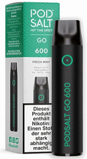 Pod Salt Go 600 Einweg E-Shisha Fresh-Mint-Aroma 20mg