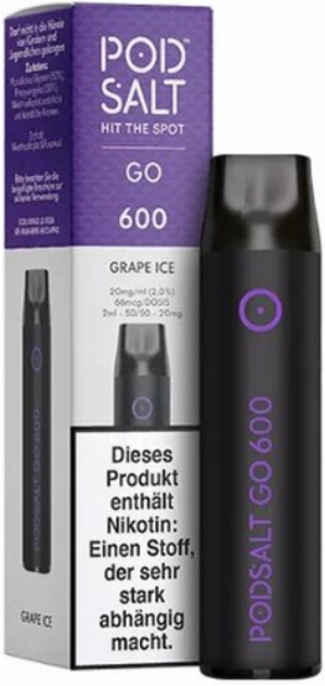 Pod Salt Go 600 Einweg E-Shisha Grape-Ice-Aroma 20mg