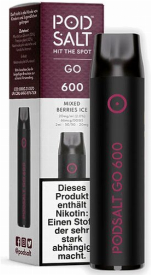 Pod Salt Go 600 Einweg E-Shisha Mixed-Berries-Ice-Aroma 20mg