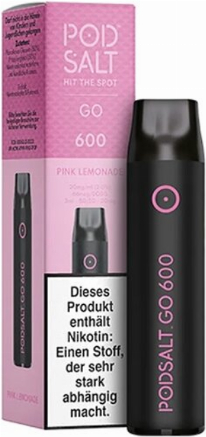 Pod Salt Go 600 Einweg E-Shisha Pink-Lemonade-Aroma 20mg