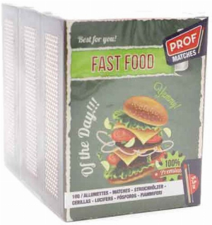 Prof Zündhölzer 3er Pack Fast Food