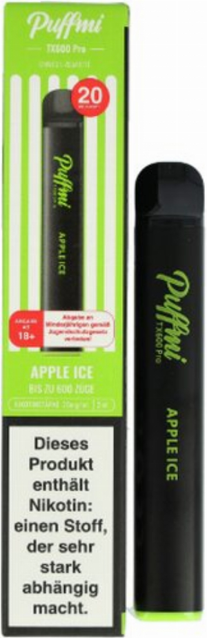 Puffmi TX600 Pro Apple Ice Einweg E-Shisha 20mg