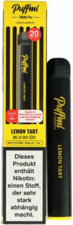 Puffmi TX600 Pro Lemon Tart Einweg E-Shisha 20mg