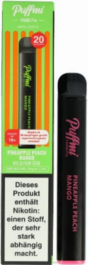 Puffmi TX600 Pro Pinapple Peach Mango Einweg E-Shisha 20mg