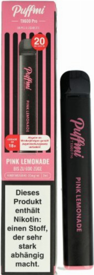 Puffmi TX600 Pro Pink Lemonade Einweg E-Shisha 20mg